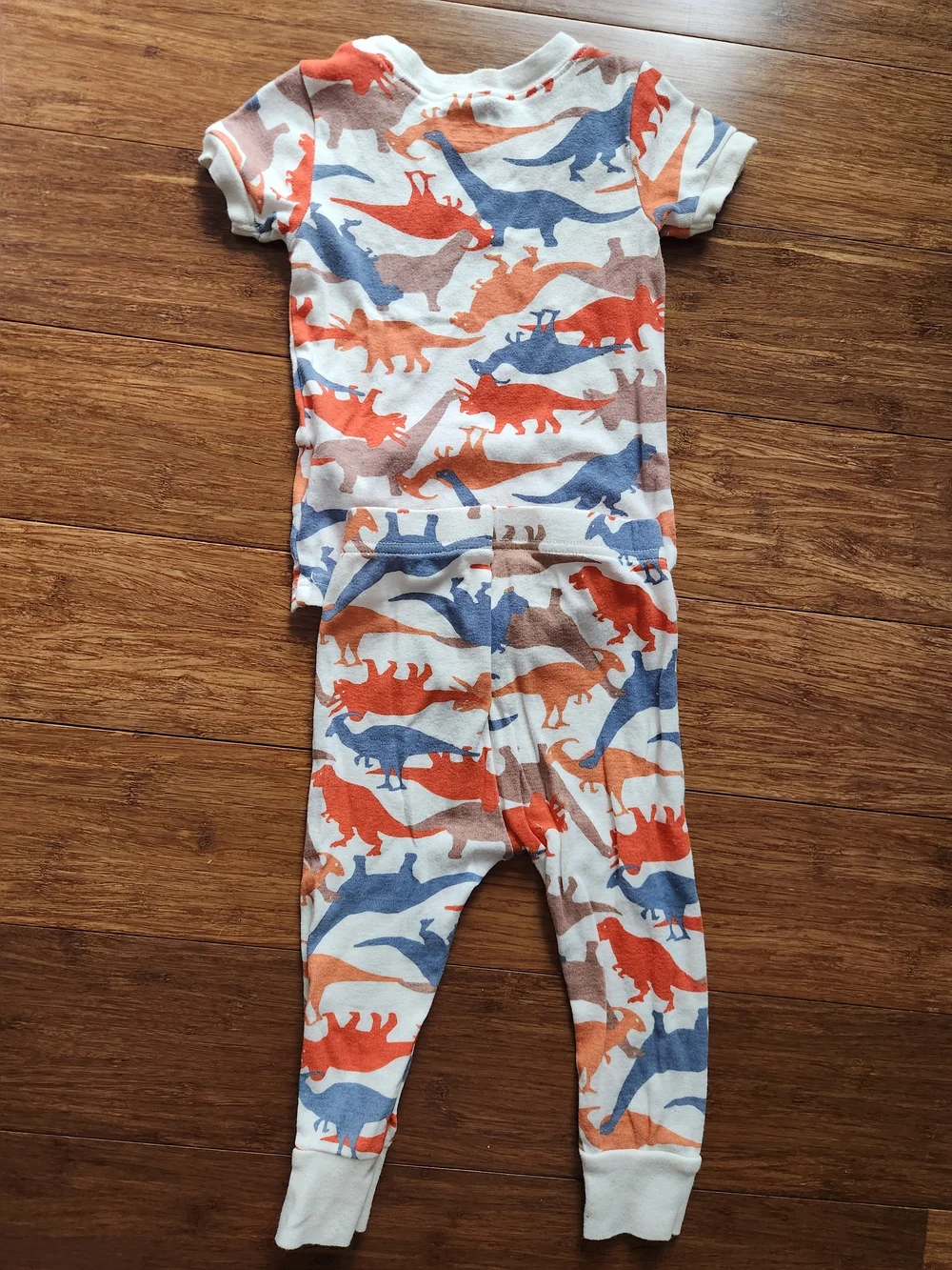 Old Navy Boys Girls Kids Colorful Dinosaur Pajamas Set Sleepwear, 12-18 Months